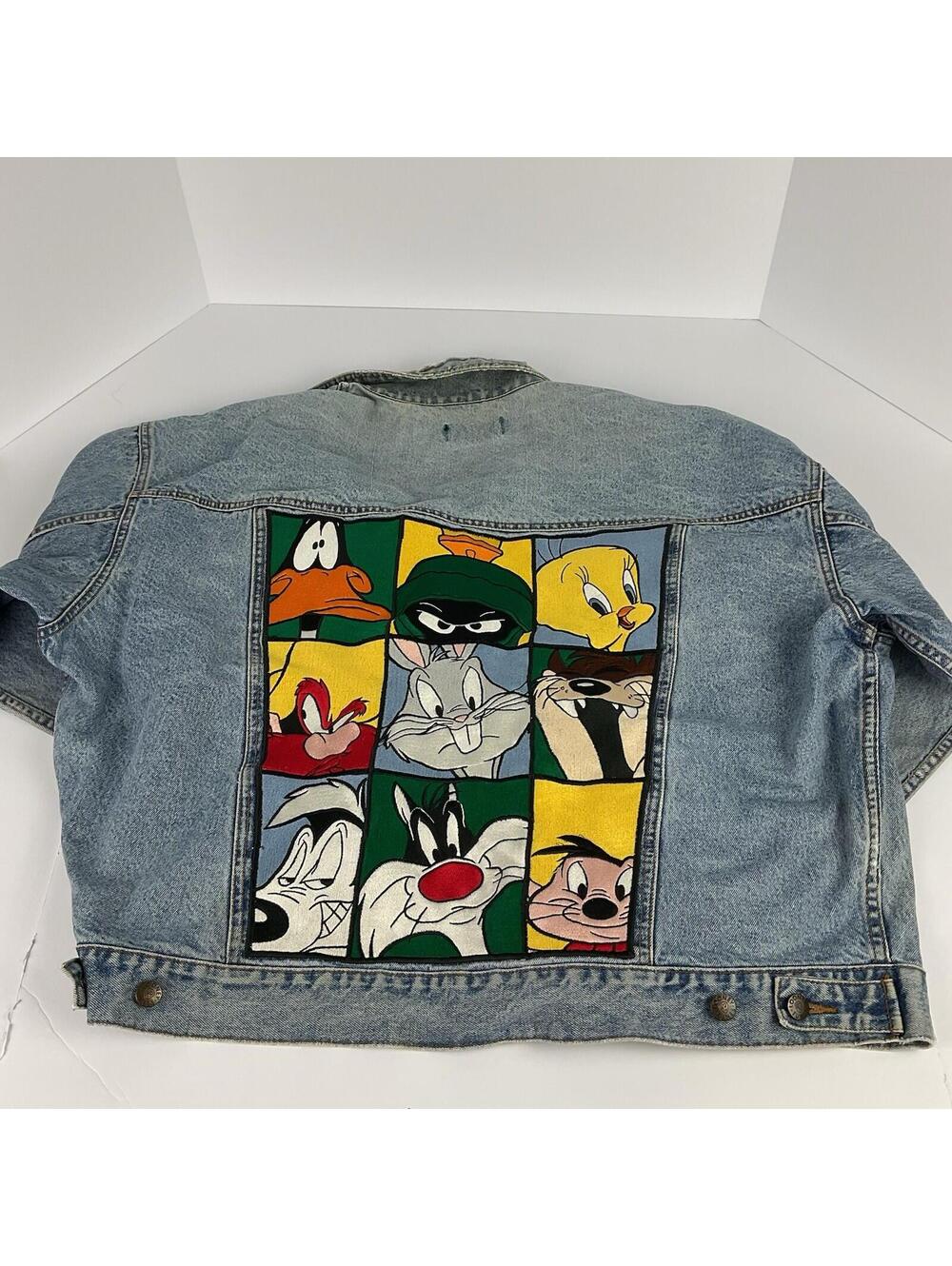 Warner Bros Studio Store Looney Tunes Denim Jacket XL Vintage 1995